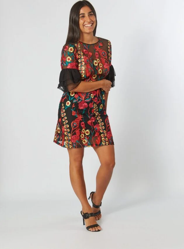 Vestido Frida Negro, Rojo talle M - Toia de Kiev - Alquiler de vestidos de fiesta