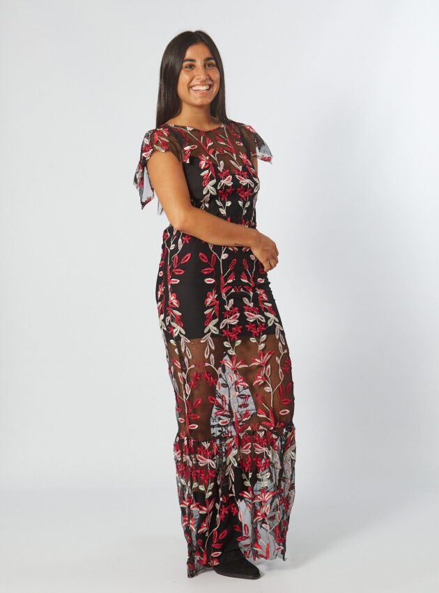 Vestido Lucena C Negro, Rojo talle M - Toia de Kiev - Alquiler de vestidos de fiesta