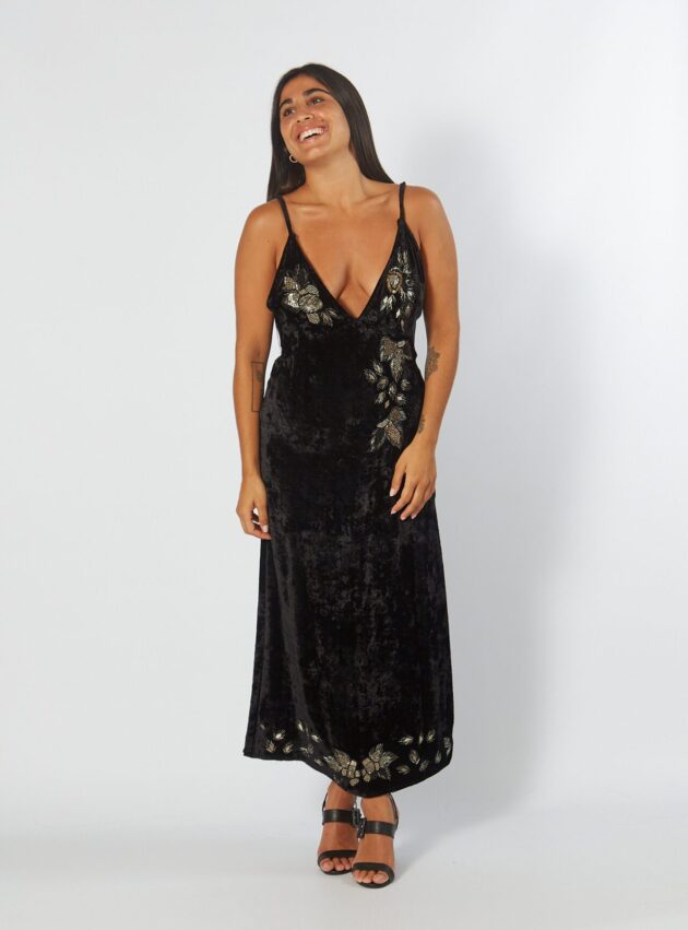 Vestido Milan Negro, Plateado talle M - Toia de Kiev - Alquiler de vestidos de fiesta