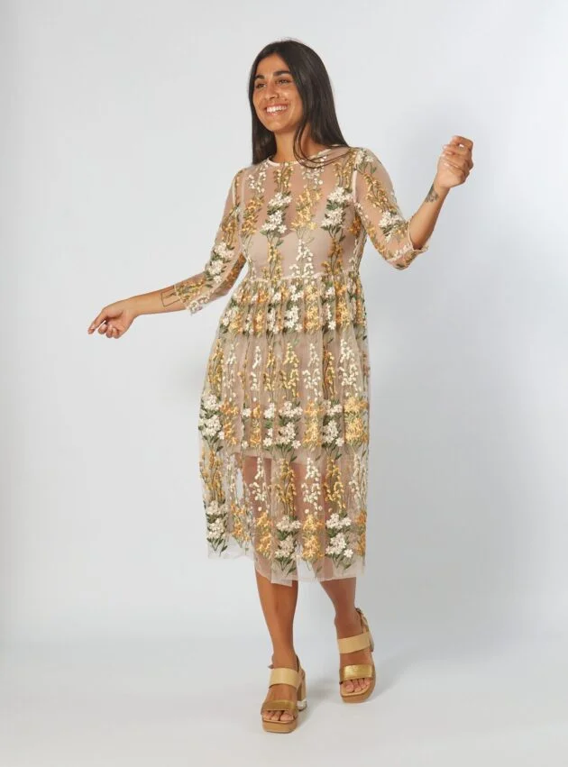 Vestido Nina Crudo talle M - Toia de Kiev - Alquiler de vestidos de fiesta