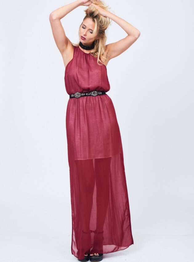 Vestido Uma Bordeaux Bordo talle M - Toia de Kiev - Alquiler de vestidos de fiesta