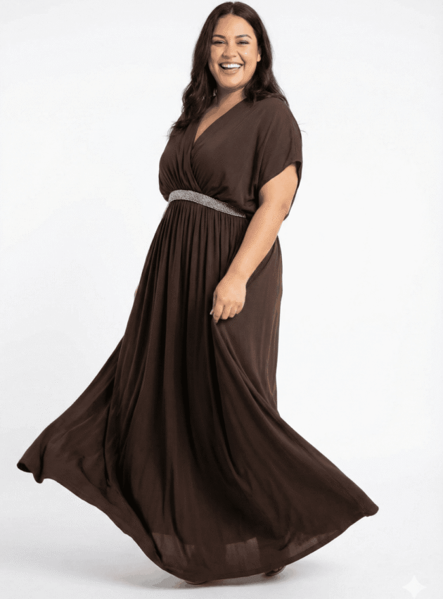 Vestido Armani Marrón talle 2XL - Toia de Kiev - Alquiler de vestidos de fiesta