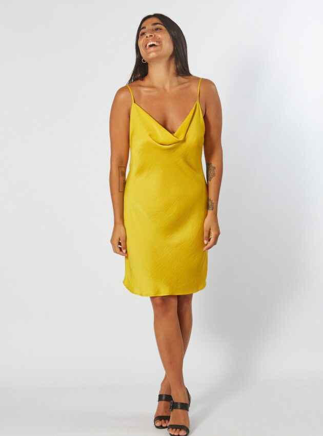 Vestido Roxy Yellow Amarillo talle L - Toia de Kiev - Alquiler de vestidos de fiesta