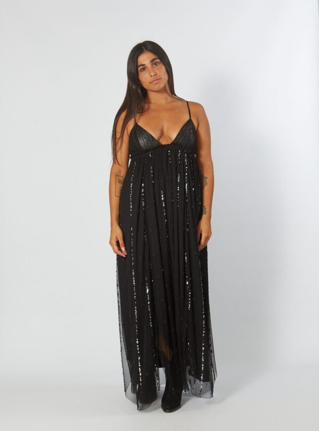 Vestido Bohemia Black Negro talle S - Toia de Kiev - Alquiler de vestidos de fiesta