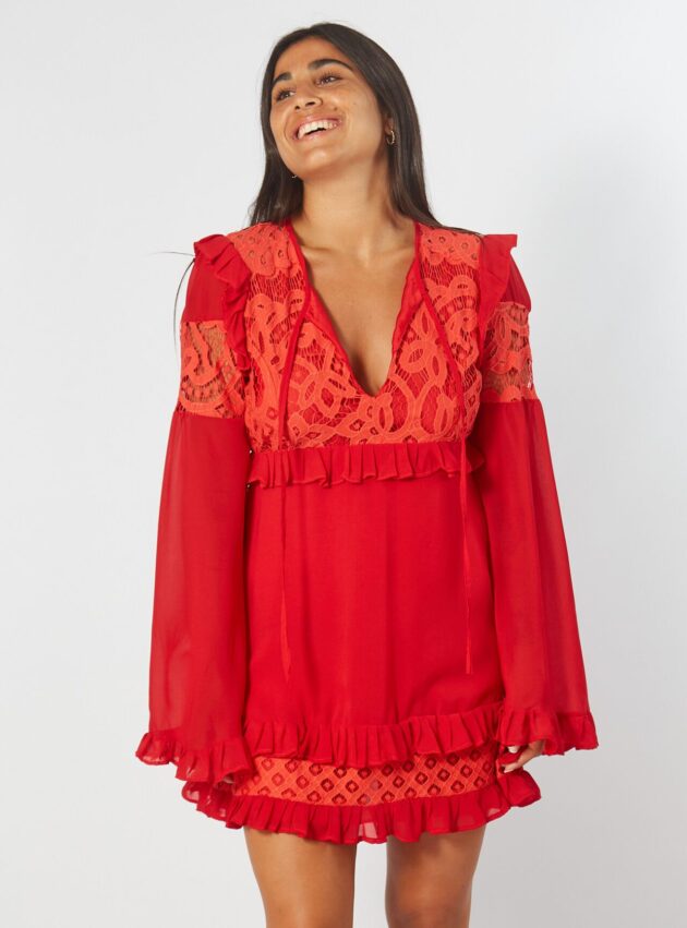 Vestido Ruana Rojo talle M - Toia de Kiev - Alquiler de vestidos de fiesta