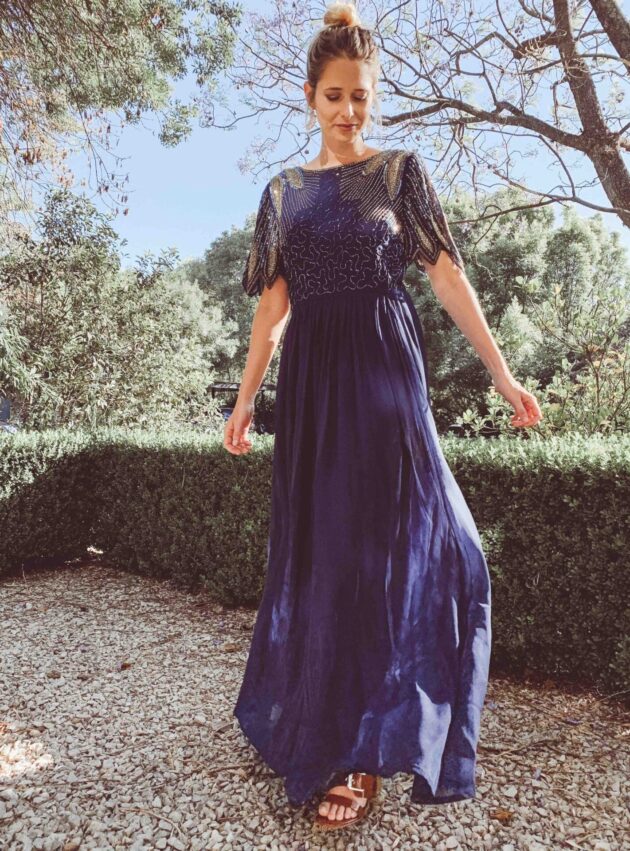 Vestido Alaia Azul talle L - Toia de Kiev - Alquiler de vestidos de fiesta