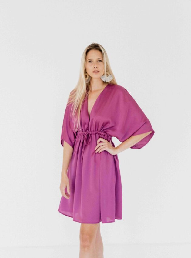 Vestido Ciruela Bordo talle L - Toia de Kiev - Alquiler de vestidos de fiesta