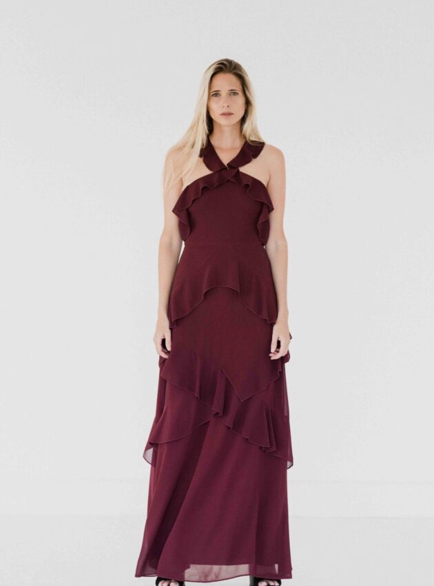 Vestido Bree Bordo talle S - Toia de Kiev - Alquiler de vestidos de fiesta