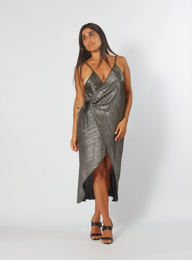 Vestido Aloha Plateado talle M - Toia de Kiev - Alquiler de vestidos de fiesta