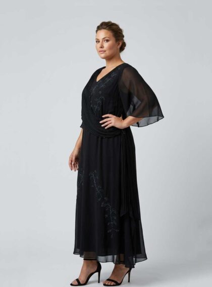 Vestido Indiana Negro talle 2XL - Toia de Kiev - Alquiler de vestidos de fiesta