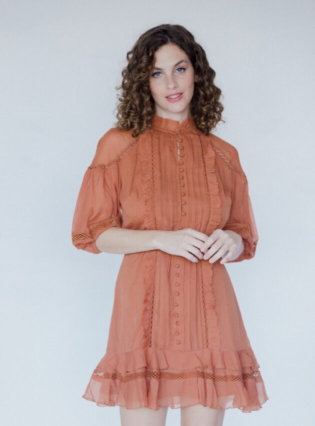 Vestido Camila Marrón talle S - Toia de Kiev - Alquiler de vestidos de fiesta