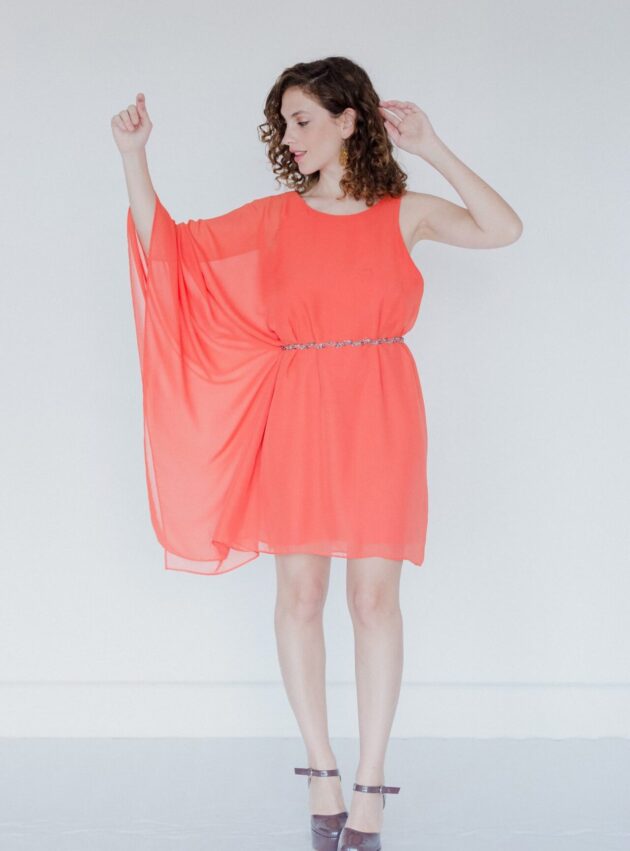 Vestido Lyra Naranja talle M - Toia de Kiev - Alquiler de vestidos de fiesta