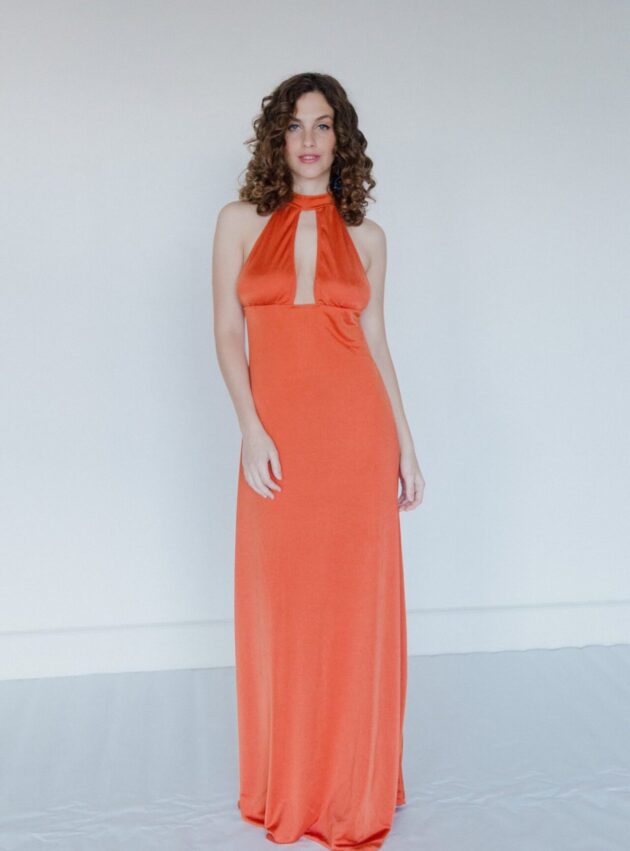 Vestido Berlin Orange Naranja talle S - Toia de Kiev - Alquiler de vestidos de fiesta
