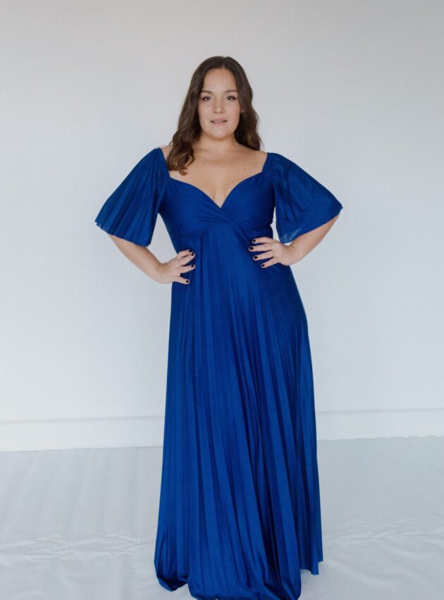 Vestido Berry Blue Azul talle M - Toia de Kiev - Alquiler de vestidos de fiesta