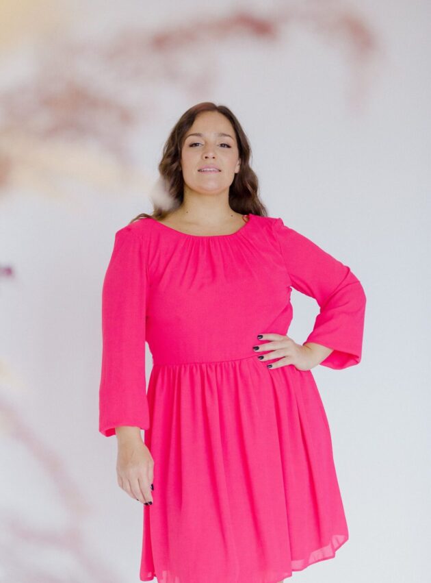 Vestido Cobre Rosa talle XL - Toia de Kiev - Alquiler de vestidos de fiesta