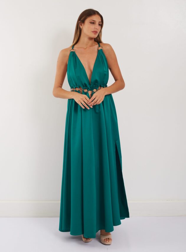Vestido Cox 2 Verde talle M - Toia de Kiev - Alquiler de vestidos de fiesta