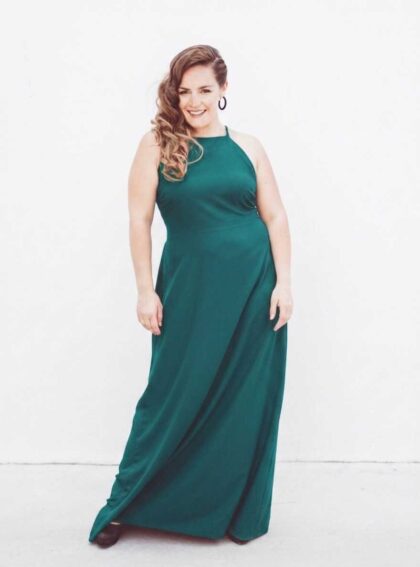 Vestido Ruby Green 2 Verde talle 2XL - Toia de Kiev - Alquiler de vestidos de fiesta
