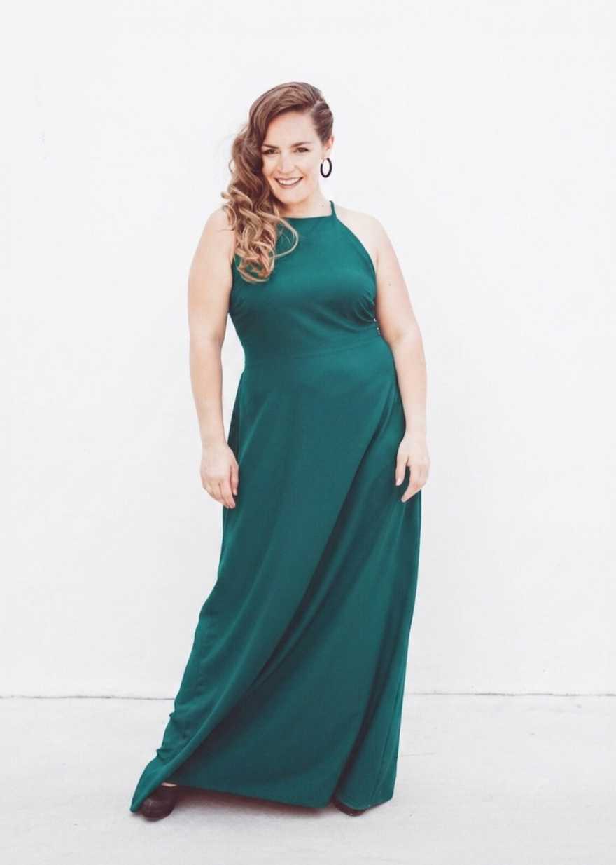 Vestido Ruby Green 2 Verde talle 2XL - Toia de Kiev - Alquiler de vestidos de fiesta
