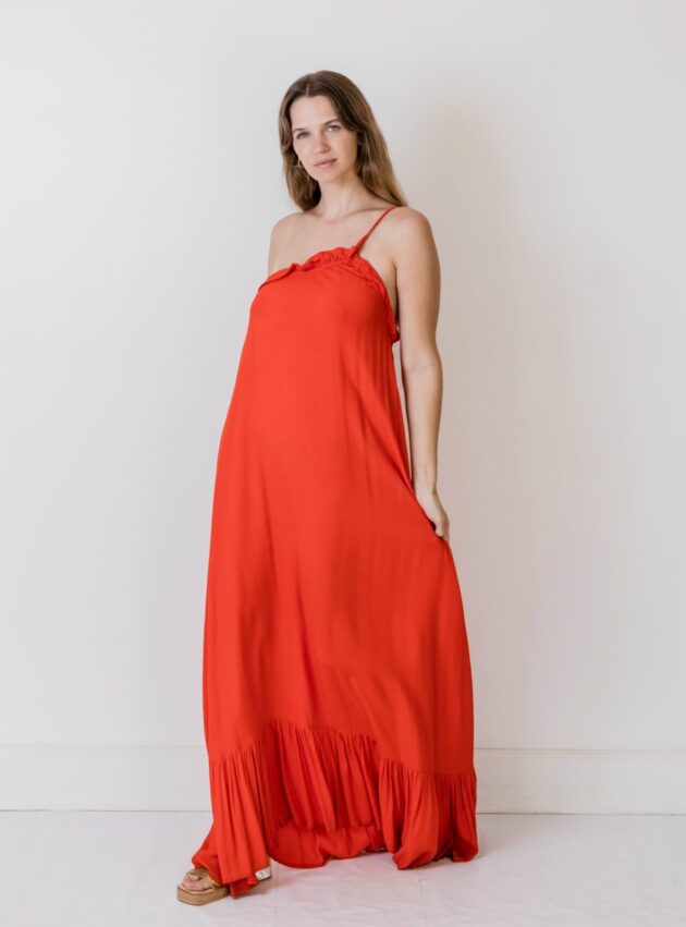 Vestido Abaka Orange Naranja talle S - Toia de Kiev - Alquiler de vestidos de fiesta