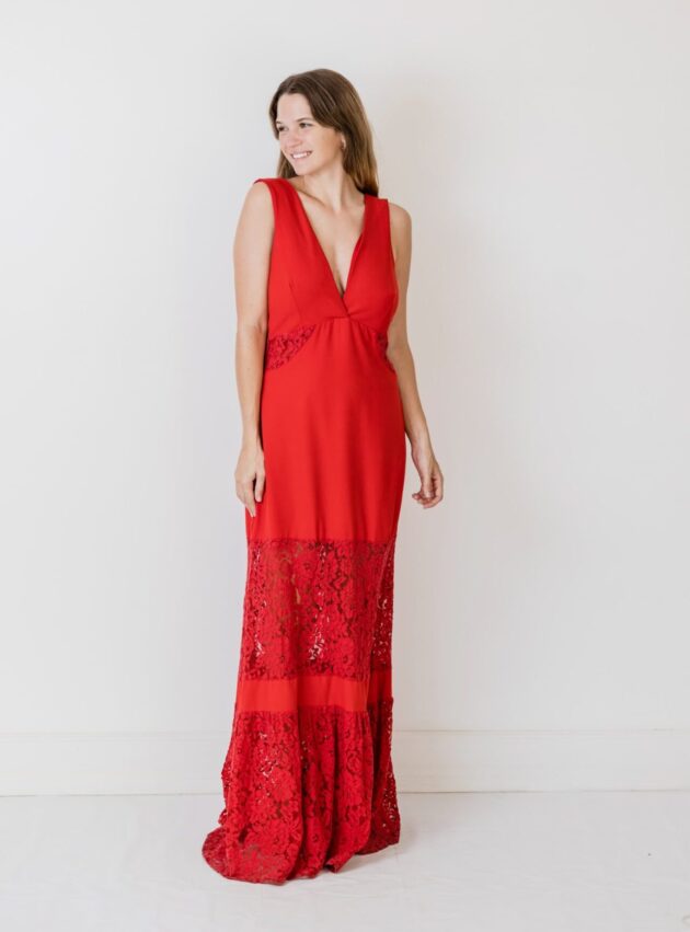 Vestido Tiziana Rojo talle L - Toia de Kiev - Alquiler de vestidos de fiesta
