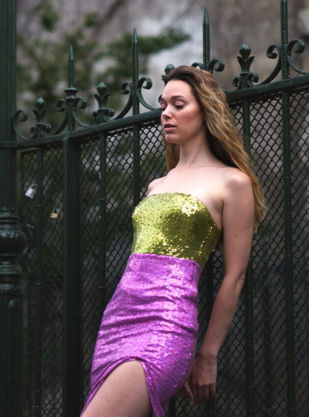 Vestido Tulleria Rosa, Verde talle S - Toia de Kiev - Alquiler de vestidos de fiesta