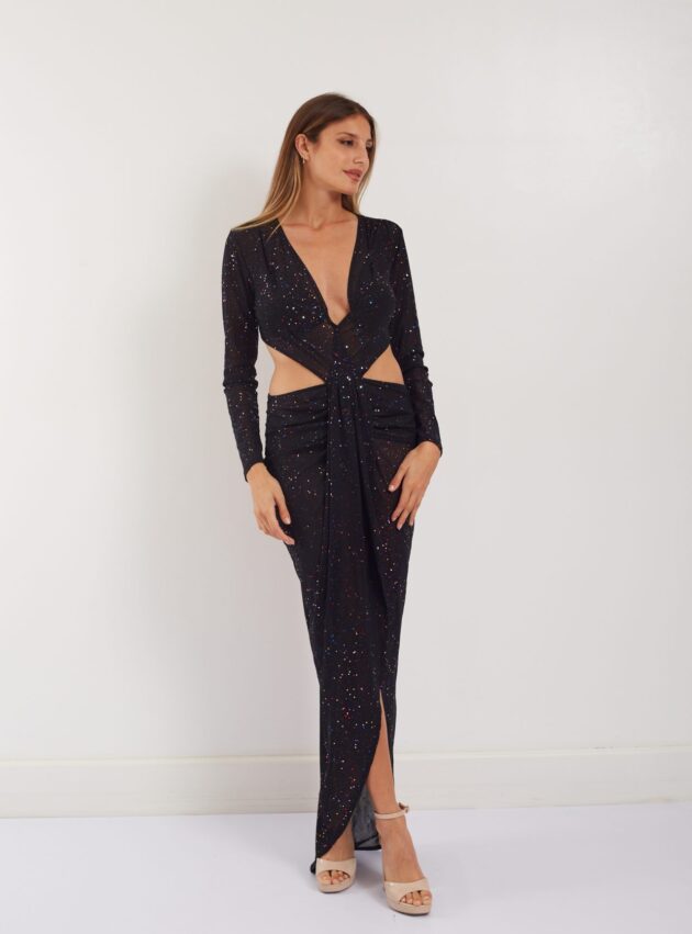 Vestido Cairo Negro talle S - Toia de Kiev - Alquiler de vestidos de fiesta