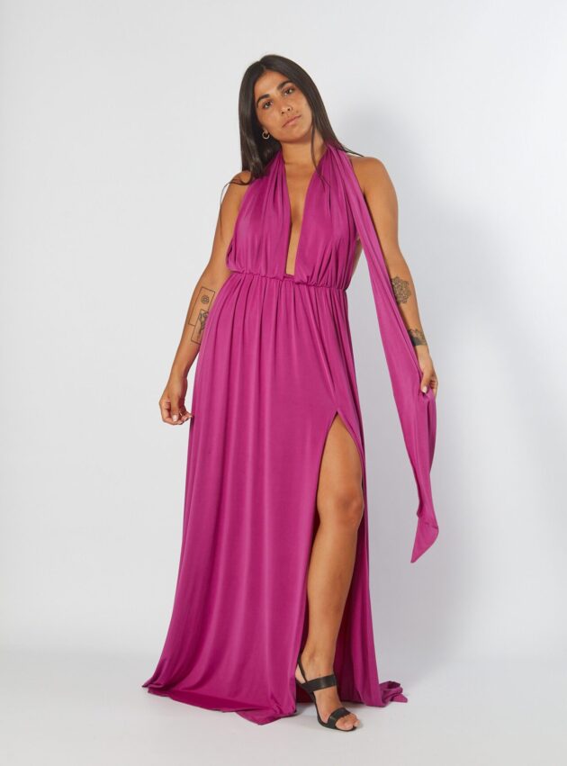 Vestido Azalea Fucsia talle M - Toia de Kiev - Alquiler de vestidos de fiesta