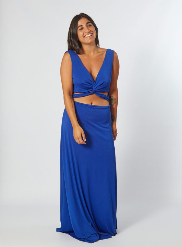 Vestido Disco Blue Azul talle L - Toia de Kiev - Alquiler de vestidos de fiesta