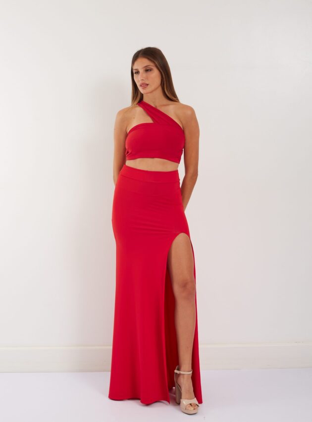 Pollera Sirena Rojo talle S - Toia de Kiev - Alquiler de vestidos de fiesta