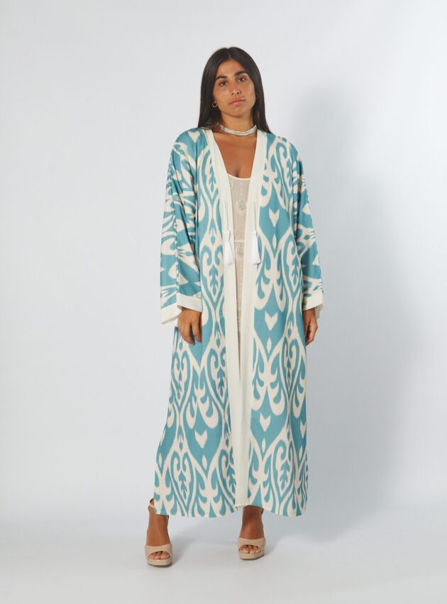 Saco Penida Blue Celeste, Crudo talle M - Toia de Kiev - Alquiler de vestidos de fiesta