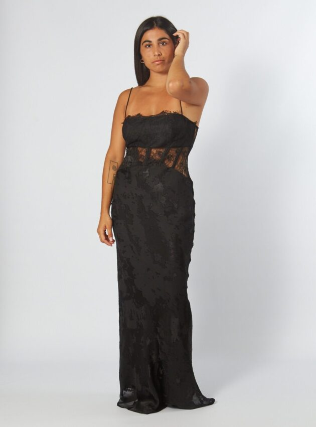 Vestido Estela Negro talle M - Toia de Kiev - Alquiler de vestidos de fiesta