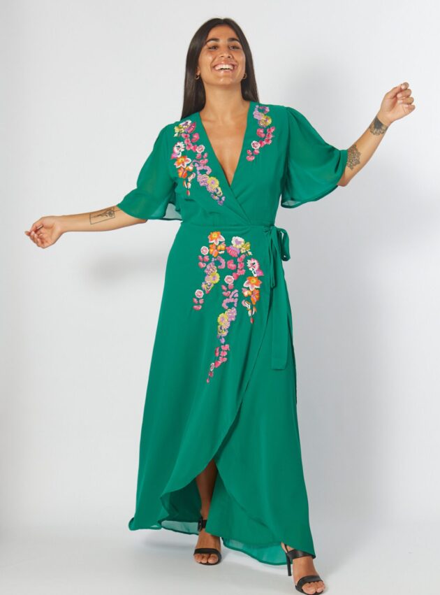 Vestido Bambu Verde talle M - Toia de Kiev - Alquiler de vestidos de fiesta