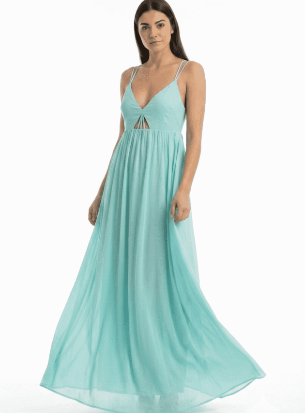 Vestido Menta Celeste talle S - Toia de Kiev - Alquiler de vestidos de fiesta