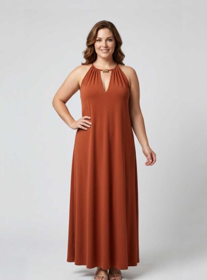 Vestido Opal Marrón, Terracota talle 3XL - Toia de Kiev - Alquiler de vestidos de fiesta