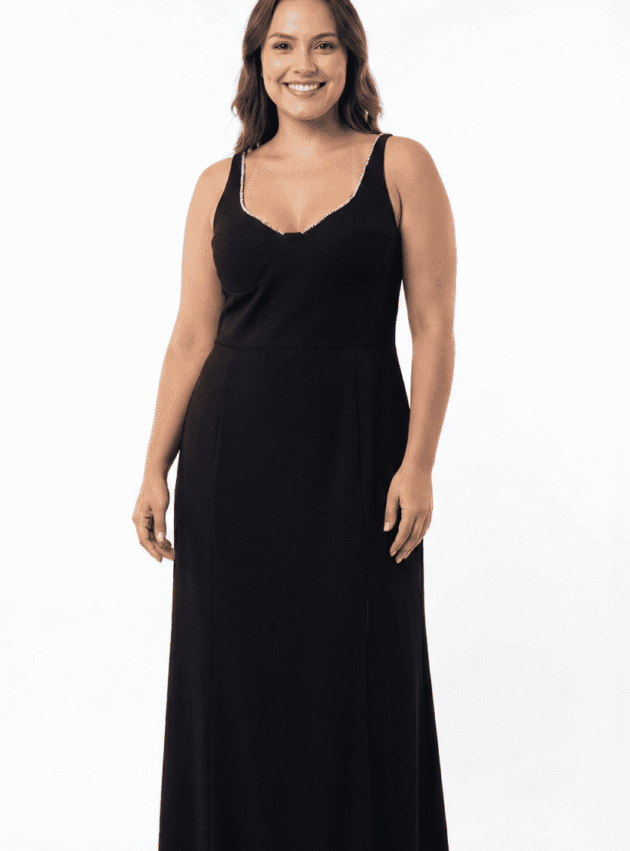 Vestido Musa Negro talle M - Toia de Kiev - Alquiler de vestidos de fiesta