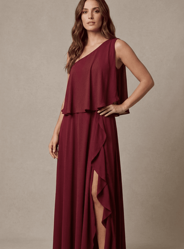 Vestido Borgoña Bordo talle L - Toia de Kiev - Alquiler de vestidos de fiesta