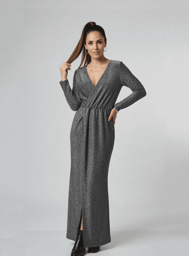 Vestido Dorian Silver Plateado talle M - Toia de Kiev - Alquiler de vestidos de fiesta