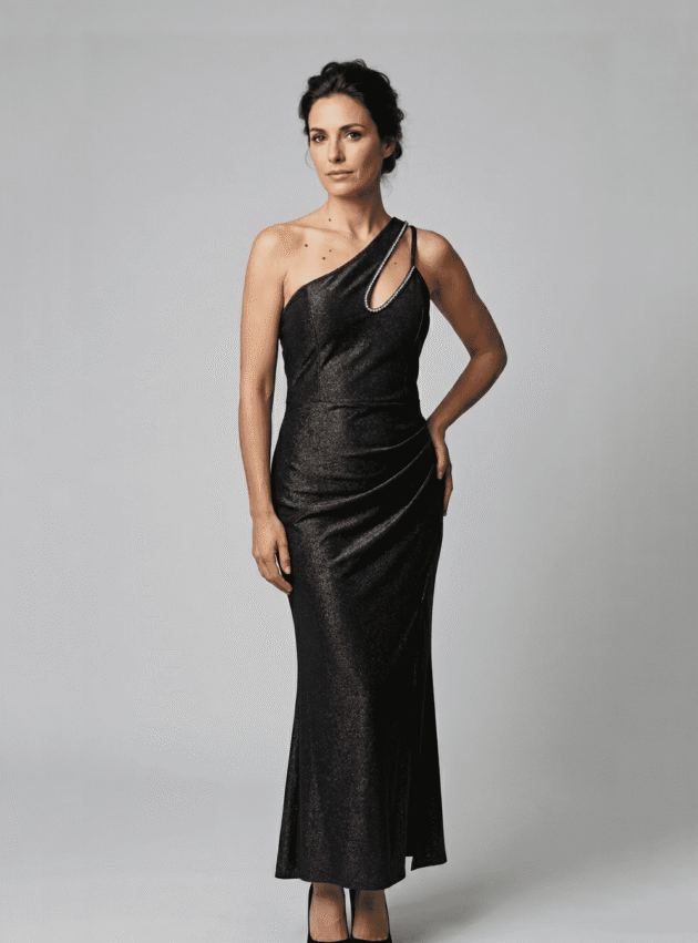 Vestido Gian Negro talle M - Toia de Kiev - Alquiler de vestidos de fiesta