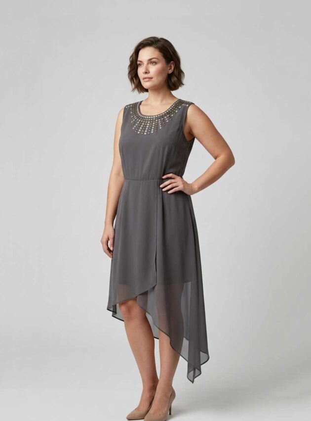 Vestido Maize Gris talle L - Toia de Kiev - Alquiler de vestidos de fiesta