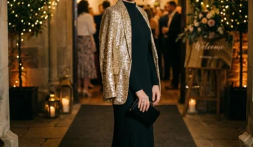 Cómo combinar un saco o blazer con un vestido de fiesta