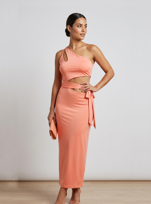 Vestido Aruba Coral talle L - Toia de Kiev - Alquiler de vestidos de fiesta