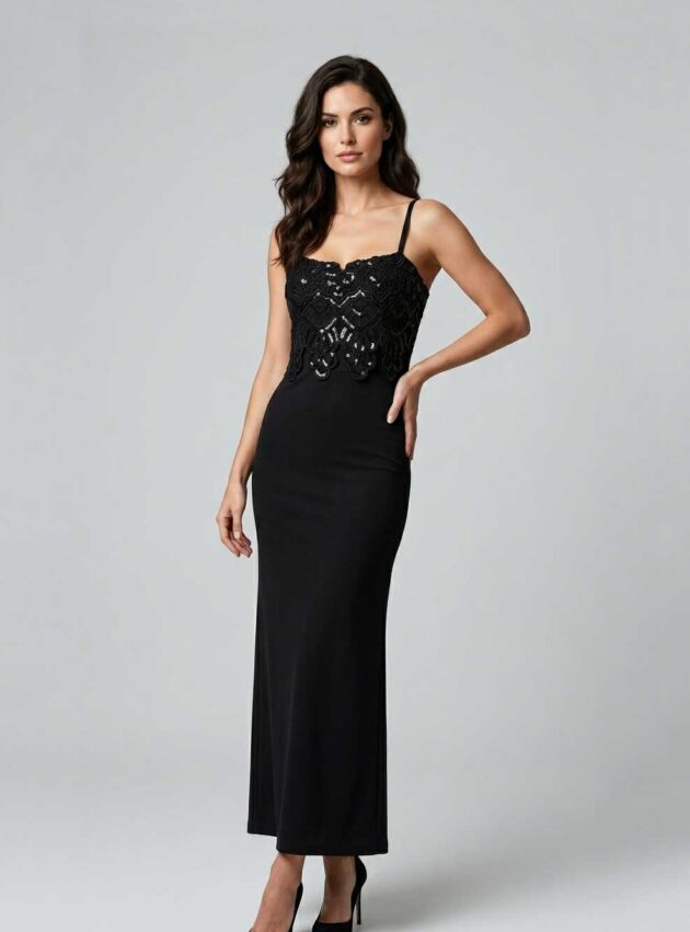 Vestido Marlon Negro talle M - Toia de Kiev - Alquiler de vestidos de fiesta