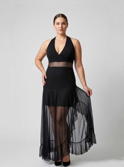 Vestido Toti Negro talle XL - Toia de Kiev - Alquiler de vestidos de fiesta