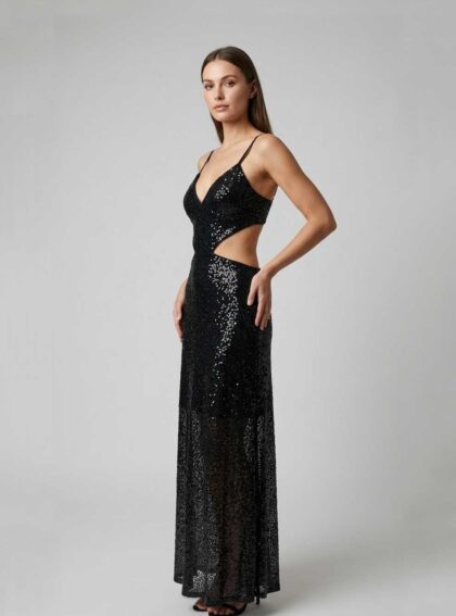 Vestido Afrodita Negro talle M - Toia de Kiev - Alquiler de vestidos de fiesta