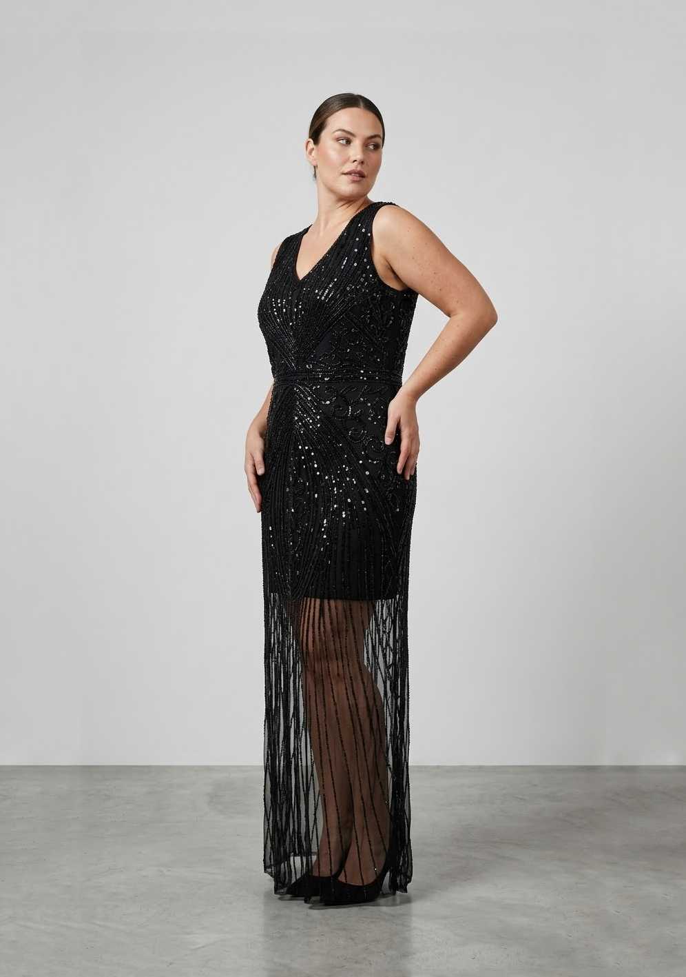 Vestido Velvet Negro talle 2XL - Toia de Kiev - Alquiler de vestidos de fiesta