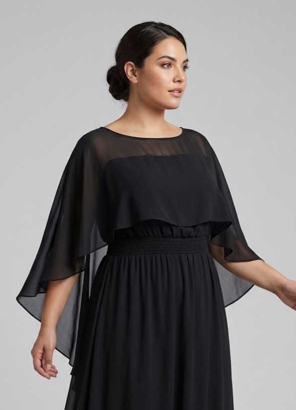 Saco Capa 2 Negro talle M - Toia de Kiev - Alquiler de vestidos de fiesta