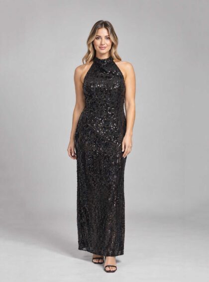 Vestido Lux black Negro talle L - Toia de Kiev - Alquiler de vestidos de fiesta