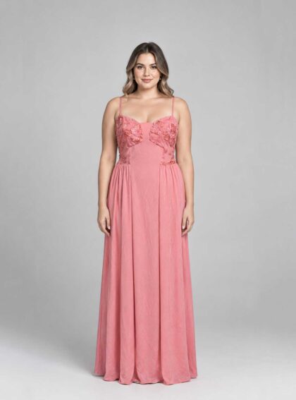 Vestido Mirna Coral talle 2XL - Toia de Kiev - Alquiler de vestidos de fiesta