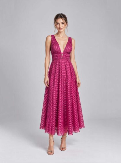 Vestido Magdalena Fucsia talle S - Toia de Kiev - Alquiler de vestidos de fiesta