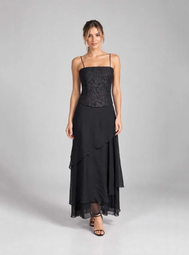 Vestido Gretel Negro talle S - Toia de Kiev - Alquiler de vestidos de fiesta